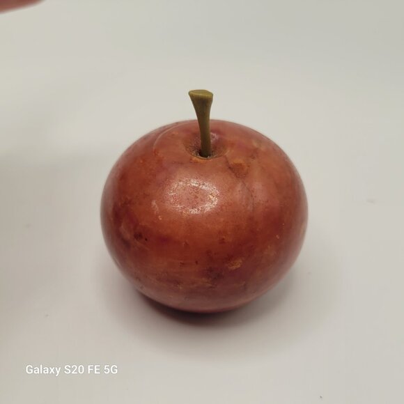 Vintage Small Marble Alabaster Decorative Fruit - Apple and Pear - Picture 10 of 16